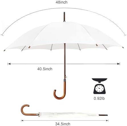 SoulRain Regenschirm schwarz – Robuster XXL Stockschirm mit Holzgriff & Automatik-Öffnung für Hochzeit/Golf/Wetterfest