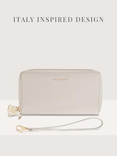 Lazarotti Bologna XL Leder Geldbörse Damen mit RFID-Schutz | 20 Kartenfächer & 2 Reißverschlussfächer für Alltag