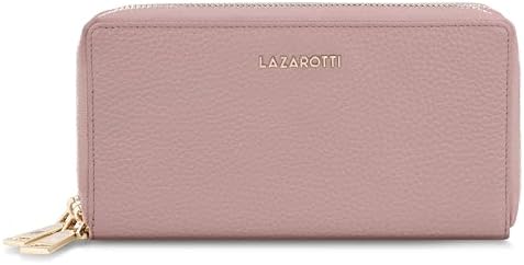 Lazarotti Bologna XL Leder Geldbörse Damen mit RFID-Schutz | 20 Kartenfächer & 2 Reißverschlussfächer für Alltag