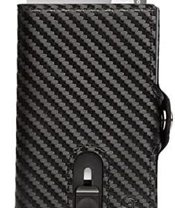 SLIMJACK Smart Wallet mit RFID-Schutz - Stilvolles Kreditkartenetui für Herren im Carbon Design