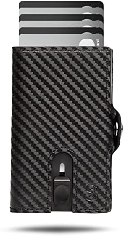 SLIMJACK Smart Wallet mit RFID-Schutz - Stilvolles Kreditkartenetui für Herren im Carbon Design