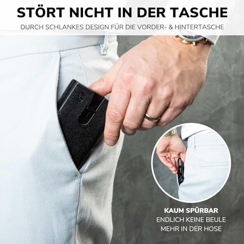 SLIMJACK Smart Wallet mit RFID-Schutz - Stilvolles Kreditkartenetui für Herren im Carbon Design