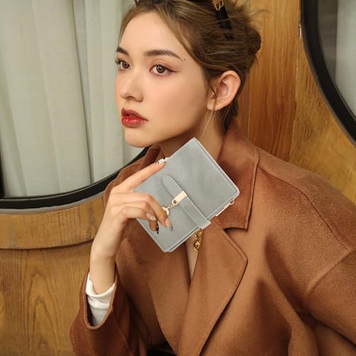 HNOOM Damen Geldbörse klein aus PU Leder mit RFID Blockierung – großer Komfort für unterwegs, 19 Kartenfächer, Reißversc