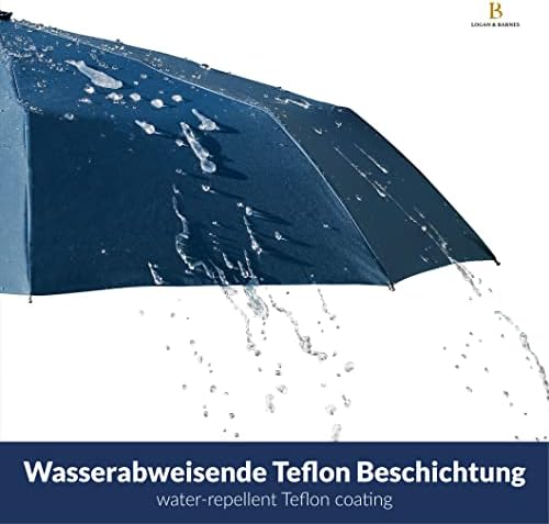 LOGAN & BARNES Sturmfester Taschenschirm Glasgow - 140 km/h Windresistenz & Teflon-Schutz