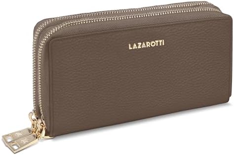 Lazarotti Bologna XL Leder Geldbörse Damen mit RFID-Schutz | 20 Kartenfächer & 2 Reißverschlussfächer für Alltag