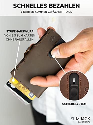 SLIMJACK Smart Wallet mit RFID-Schutz - Stilvolles Kreditkartenetui für Herren im Carbon Design