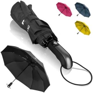 STYNGARD Sturmfester Regenschirm TRONDHEIM - Automatischer Taschenschirm mit Teflon-Schutz & langem Griff für Wind & Reg