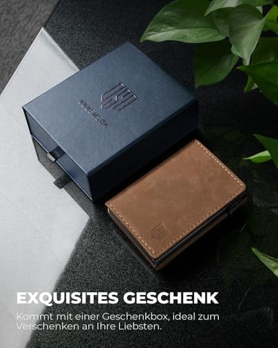 DODENSHA MagSnap Portmonee Herren | Slim Geldbörse mit RFID & Münzfach für 10+ Karten | Magnetverschluss für Alltag in S