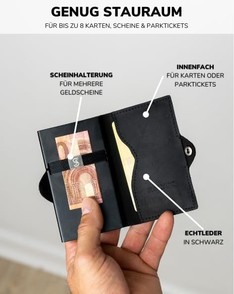 SLIMJACK Smart Wallet mit RFID-Schutz - Stilvolles Kreditkartenetui für Herren im Carbon Design