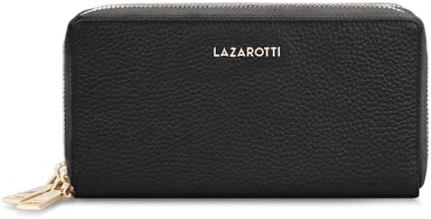 Lazarotti Bologna XL Leder Geldbörse Damen mit RFID-Schutz | 20 Kartenfächer & 2 Reißverschlussfächer für Alltag
