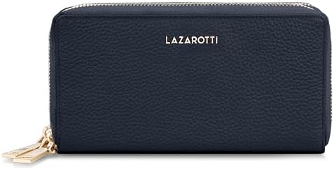 Lazarotti Bologna XL Leder Geldbörse Damen mit RFID-Schutz | 20 Kartenfächer & 2 Reißverschlussfächer für Alltag