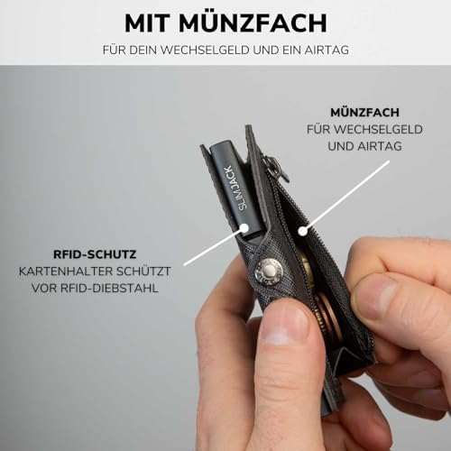 SLIMJACK Smart Wallet mit RFID-Schutz - Stilvolles Kreditkartenetui für Herren im Carbon Design