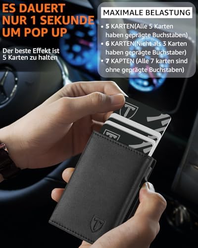 TEEHON Herren Geldbörse - Magnetische Slim Wallet mit RFID-Schutz & Münzfach für den Alltag - Stilvolles Leder Portmonee