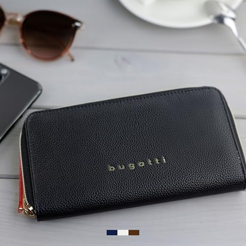 Bugatti Ella Geldbörse für Damen - Hochwertiges Kunstleder Portemonnaie für unterwegs