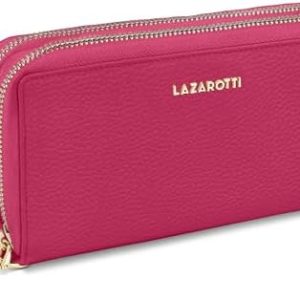 Lazarotti Bologna XL Leder Geldbörse Damen mit RFID-Schutz | 20 Kartenfächer & 2 Reißverschlussfächer für Alltag