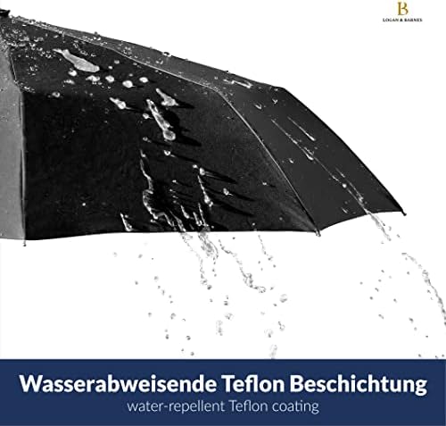 LOGAN & BARNES Sturmfester Taschenschirm Glasgow - 140 km/h Windresistenz & Teflon-Schutz