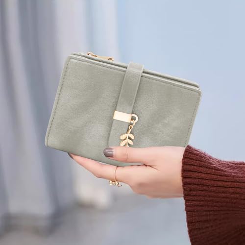 HNOOM Damen Geldbörse klein aus PU Leder mit RFID Blockierung – großer Komfort für unterwegs, 19 Kartenfächer, Reißversc