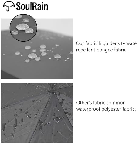 SoulRain Regenschirm schwarz – Robuster XXL Stockschirm mit Holzgriff & Automatik-Öffnung für Hochzeit/Golf/Wetterfest
