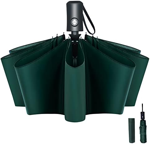 Vicloon Regenschirm - 8 Edelstahl-Rippen Automatik, kompakt & leicht für Reisen, winddicht, schwarz