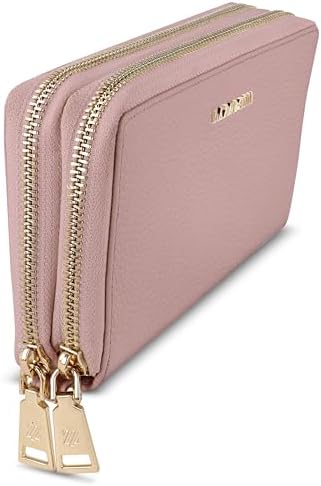 Lazarotti Bologna XL Leder Geldbörse Damen mit RFID-Schutz | 20 Kartenfächer & 2 Reißverschlussfächer für Alltag