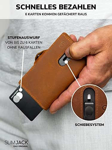 SLIMJACK Smart Wallet mit RFID-Schutz - Stilvolles Kreditkartenetui für Herren im Carbon Design