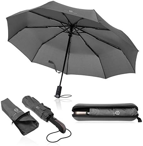 VON HEESEN Taschenschirm sturmfest bis 140 km/h - kompakt, leicht & inklusive Schirm-Tasche für Reisen