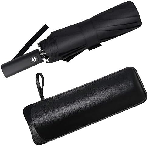 Vicloon Regenschirm - 8 Edelstahl-Rippen Automatik, kompakt & leicht für Reisen, winddicht, schwarz