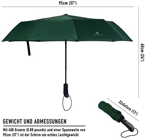 VON HEESEN Taschenschirm sturmfest bis 140 km/h - kompakt, leicht & inklusive Schirm-Tasche für Reisen