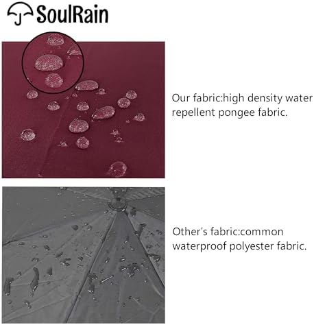 SoulRain Regenschirm schwarz – Robuster XXL Stockschirm mit Holzgriff & Automatik-Öffnung für Hochzeit/Golf/Wetterfest