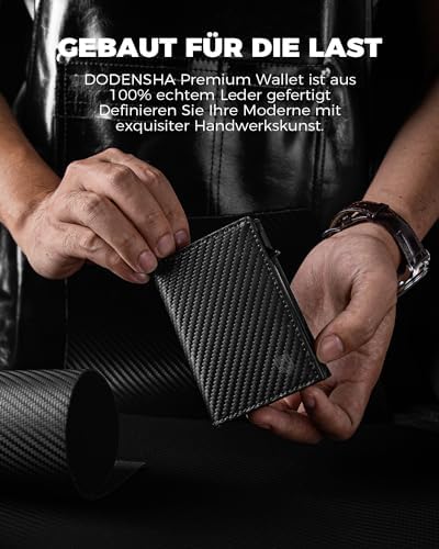 DODENSHA MagSnap Portmonee Herren | Slim Geldbörse mit RFID & Münzfach für 10+ Karten | Magnetverschluss für Alltag in S