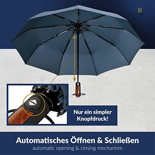 LOGAN & BARNES Sturmfester Taschenschirm Glasgow - 140 km/h Windresistenz & Teflon-Schutz