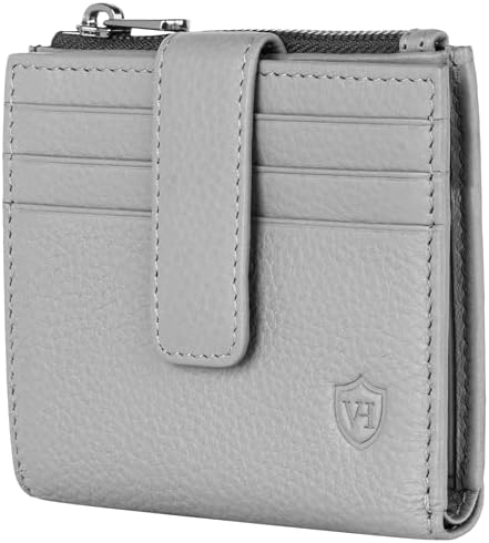 VON HEESEN Leder Kartenetui mit RFID-Schutz - Elegante Geldbörse für Damen & Herren in Violett mit Münzfach