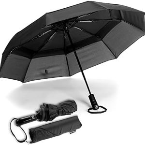 Ergonauts Regenschirm sturmfest - Winddichter Taschenschirm mit ergonomischem Griff für Damen und Herren im Alltag