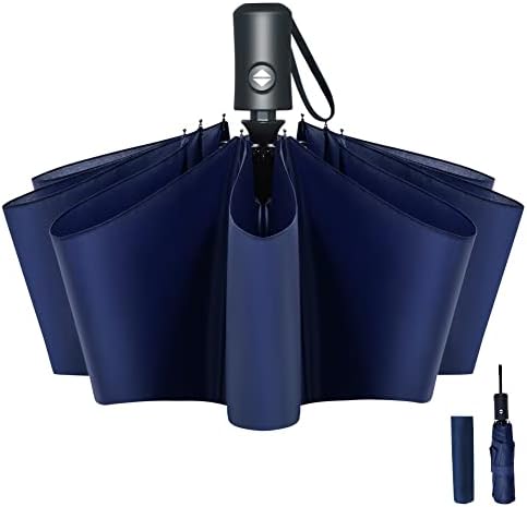 Vicloon Regenschirm - 8 Edelstahl-Rippen Automatik, kompakt & leicht für Reisen, winddicht, schwarz