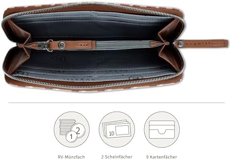 Bugatti Ella Geldbörse für Damen - Hochwertiges Kunstleder Portemonnaie für unterwegs