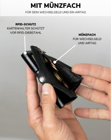 SLIMJACK Smart Wallet mit RFID-Schutz - Stilvolles Kreditkartenetui für Herren im Carbon Design