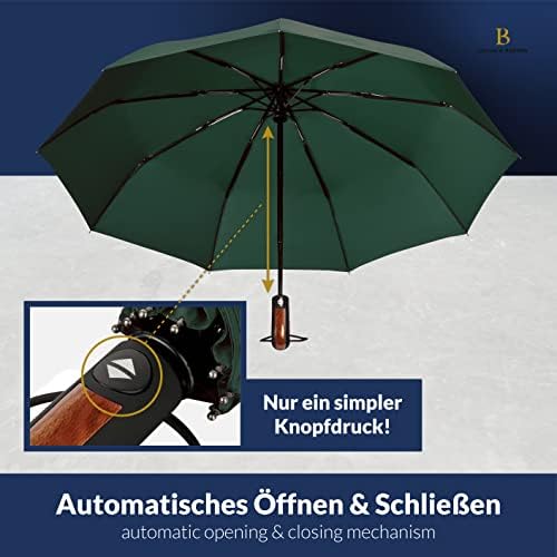 LOGAN & BARNES Sturmfester Taschenschirm Glasgow - 140 km/h Windresistenz & Teflon-Schutz