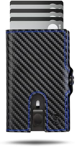 SLIMJACK Smart Wallet mit RFID-Schutz - Stilvolles Kreditkartenetui für Herren im Carbon Design