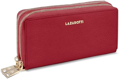 Lazarotti Bologna XL Leder Geldbörse Damen mit RFID-Schutz | 20 Kartenfächer & 2 Reißverschlussfächer für Alltag