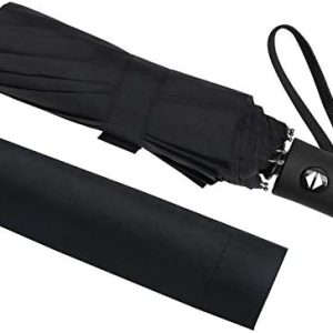 Vicloon Regenschirm - 8 Edelstahl-Rippen Automatik, kompakt & leicht für Reisen, winddicht, schwarz