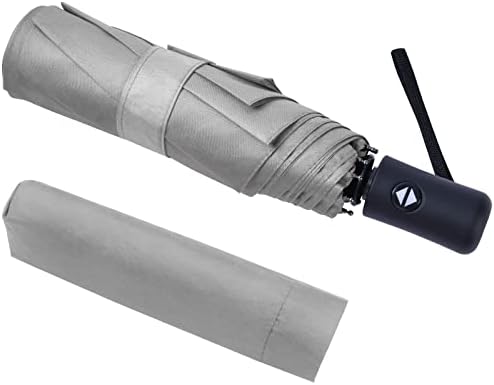 Vicloon Regenschirm - 8 Edelstahl-Rippen Automatik, kompakt & leicht für Reisen, winddicht, schwarz