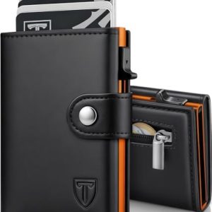 TENBST Herren Geldbörse mit Münzfach – Slim Wallet für 8-10 Karten, RFID Schutz, ideal für unterwegs, Premium Qualität –