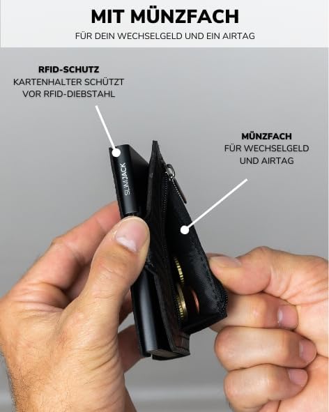 SLIMJACK Smart Wallet mit RFID-Schutz - Stilvolles Kreditkartenetui für Herren im Carbon Design
