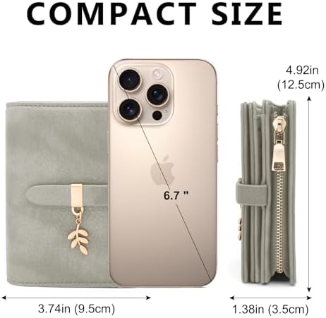 HNOOM Damen Geldbörse klein aus PU Leder mit RFID Blockierung – großer Komfort für unterwegs, 19 Kartenfächer, Reißversc