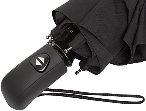 Amazon Basics Automatischer Reise-Regenschirm, kompakt & winddicht, ideal für unterwegs, Schwarz