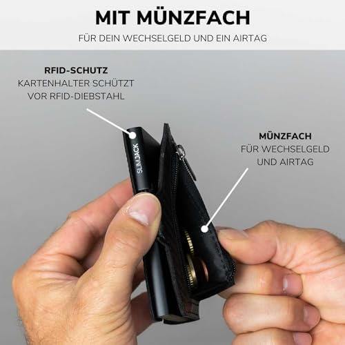 SLIMJACK Smart Wallet mit RFID-Schutz - Stilvolles Kreditkartenetui für Herren im Carbon Design