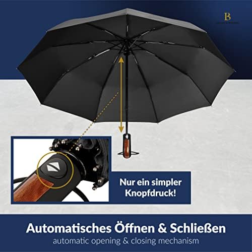 LOGAN & BARNES Sturmfester Taschenschirm Glasgow - 140 km/h Windresistenz & Teflon-Schutz