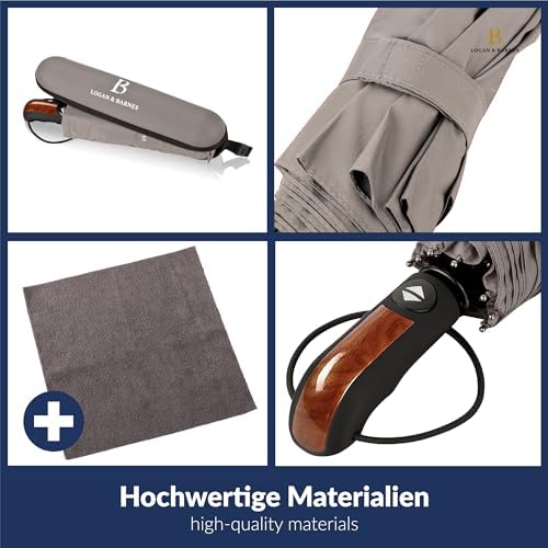 LOGAN & BARNES Sturmfester Taschenschirm Glasgow - 140 km/h Windresistenz & Teflon-Schutz