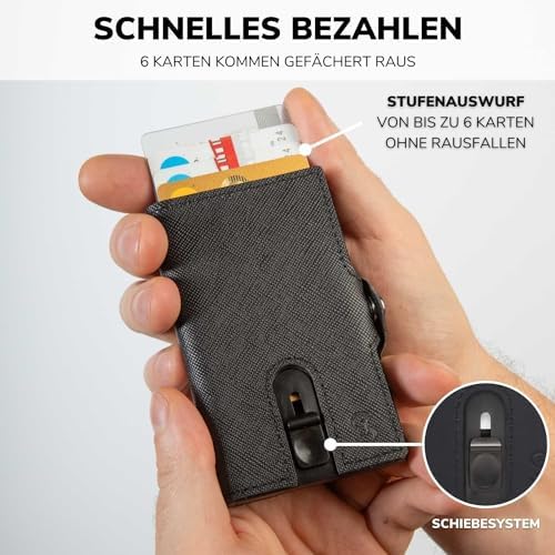 SLIMJACK Smart Wallet mit RFID-Schutz - Stilvolles Kreditkartenetui für Herren im Carbon Design