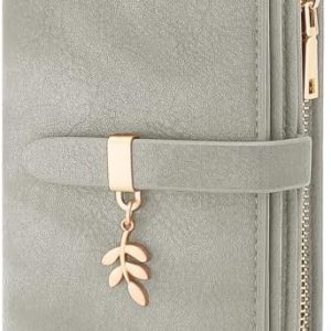 HNOOM Damen Geldbörse klein aus PU Leder mit RFID Blockierung – großer Komfort für unterwegs, 19 Kartenfächer, Reißversc